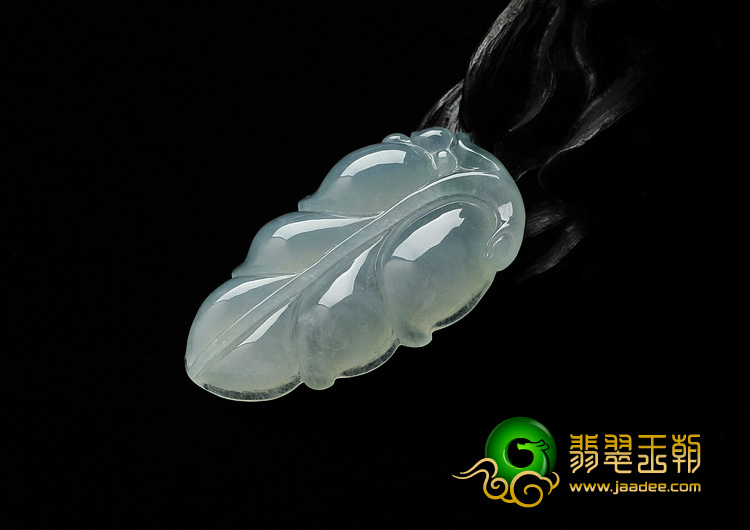 冰种略飘花缅甸翡翠A货叶子挂件