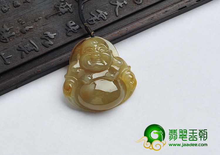 冰种黄翡缅甸翡翠A货玉佛挂件