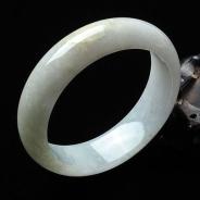 糯冰种晴水缅甸翡翠A货手镯（55.4mm）