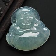 冰种晴水缅甸翡翠A货玉佛挂件