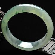 冰种飘花缅甸翡翠A货手镯（59.9mm）
