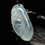 冰种晴水缅甸翡翠A货福瓜挂件