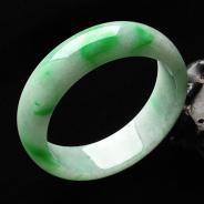 糯冰种翠色缅甸翡翠A货手镯（59.7mm）