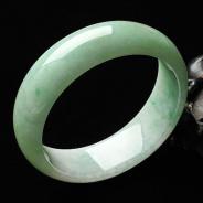 糯冰种晴水略飘翠带褐黄翡缅甸翡翠A货手镯（57.4mm）