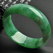 糯冰种翠绿满绿缅甸翡翠A货手镯（57.8mm）