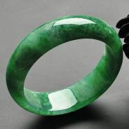 糯冰种翠绿满绿缅甸翡翠A货手镯（57.7mm）