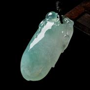 冰种晴水缅甸翡翠A货福瓜挂件