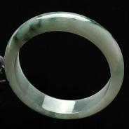 糯冰种飘花缅甸翡翠A货手镯（60.5mm）
