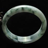 糯冰种飘花缅甸翡翠A货手镯（59.8mm）