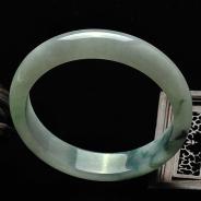 糯冰种飘花缅甸翡翠A货手镯（60.8mm）