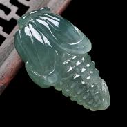 冰种晴水缅甸翡翠A货玉米挂件