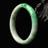 细糯种翠色缅甸翡翠A货手镯（56.3mm）