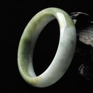 细糯种豆沙绿缅甸翡翠A货手镯（58.2mm）