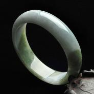 细糯种豆沙绿缅甸翡翠A货手镯（57.5mm）