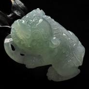 糯冰种晴水缅甸翡翠A货貔貅挂件