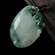 糯冰种飘花缅甸翡翠A货福瓜挂件