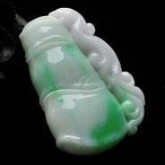 细糯种翠色缅甸翡翠A货节节高挂件