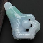 糯冰种春带彩缅甸翡翠A货凤爪挂件