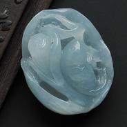 (超值推荐)糯冰种晴水缅甸翡翠A货年年有余挂件