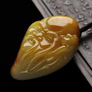 细糯种黄翡缅甸翡翠A货寿星头挂件