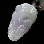 冰种春带彩缅甸翡翠A货金蟾挂件