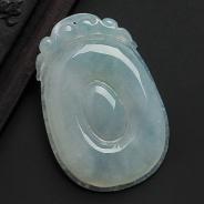 冰种晴水缅甸翡翠A货福在眼前挂件
