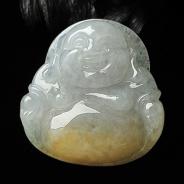 冰种黄翡缅甸翡翠A货玉佛挂件