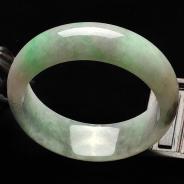 糯冰种春带彩缅甸翡翠A货手镯（51.1mm）