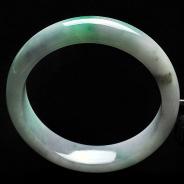 糯冰种春带彩缅甸翡翠A货手镯（55.8mm）