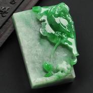 糯冰种翠色缅甸翡翠A货出类拔萃挂件