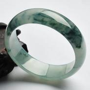 冰种飘花缅甸翡翠A货手镯（57.9mm）
