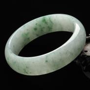 糯冰种飘花缅甸翡翠A货手镯（56.7mm）
