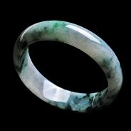 糯冰种飘花缅甸翡翠A货手镯（57.8mm）