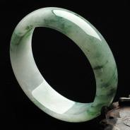 糯冰种飘花缅甸翡翠A货手镯（57.3mm）