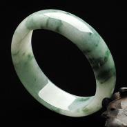 糯冰种飘花缅甸翡翠A货手镯（54.1mm）