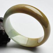 细糯种褐黄翡缅甸翡翠A货手镯（56mm）