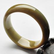 细糯种褐黄翡缅甸翡翠A货手镯（56.1mm）