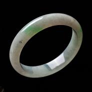 糯冰种飘翠缅甸翡翠A货手镯（53.1mm）
