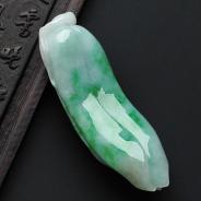 feicui糯冰种飘翠缅甸翡翠A货玉兰花挂件