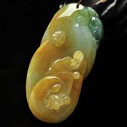 糯冰种三彩缅甸翡翠A货玉鼠运财挂件