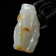 糯冰种黄翡缅甸翡翠A货节节高挂件