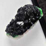 细糯种多彩缅甸翡翠A货招财进宝挂件