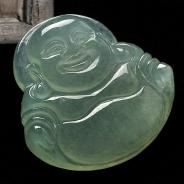 冰种晴水缅甸翡翠A货玉佛挂件