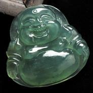 冰种晴水缅甸翡翠A货玉佛挂件