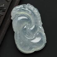 冰种晴水缅甸翡翠A货如意挂件