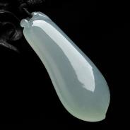 冰种晴水缅甸翡翠A货福瓜挂件