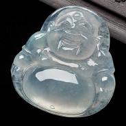 冰种晴水缅甸翡翠A货玉佛挂件