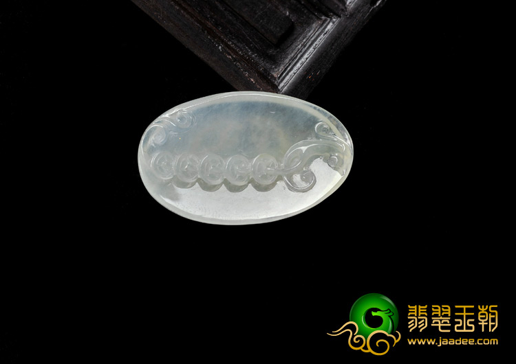 冰种淡黄翡缅甸翡翠A货横行天下挂件