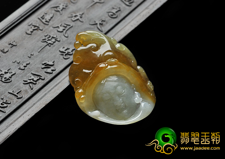 糯冰种褐黄翡缅甸翡翠A货阿诗玛挂件