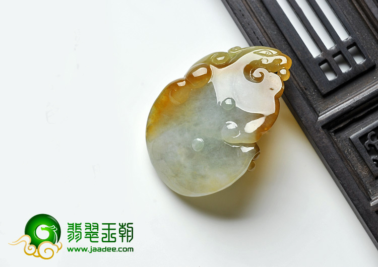 糯冰种褐黄翡缅甸翡翠A货阿诗玛挂件